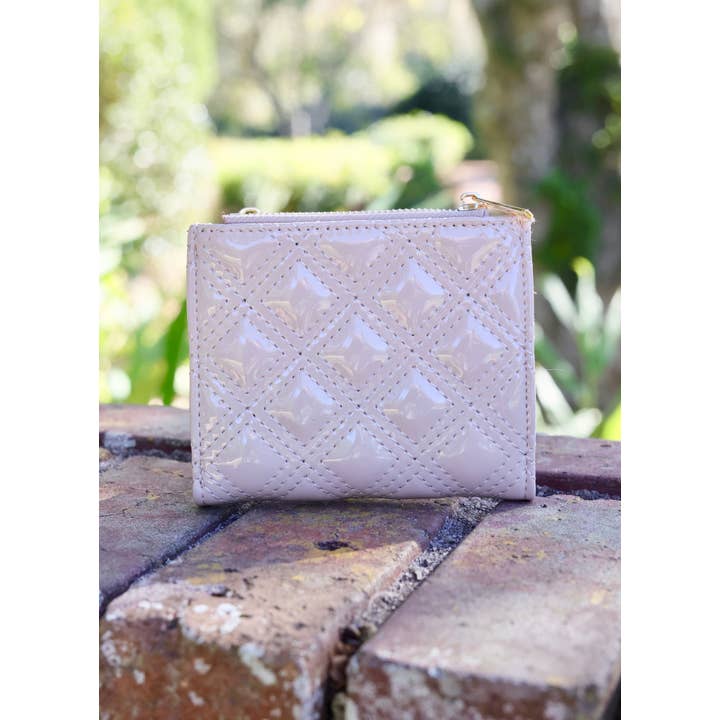 Caroline Hill - Wholesale Wallet - Women's - Monica Double Zip Wallet NUDE PATENT SQ