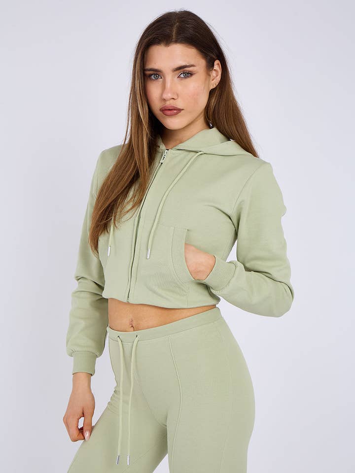 AX Labels - Wholesale Lounge Set - Women's - Interlock Cropped Zip Hoodie and Flared Trouser Set40