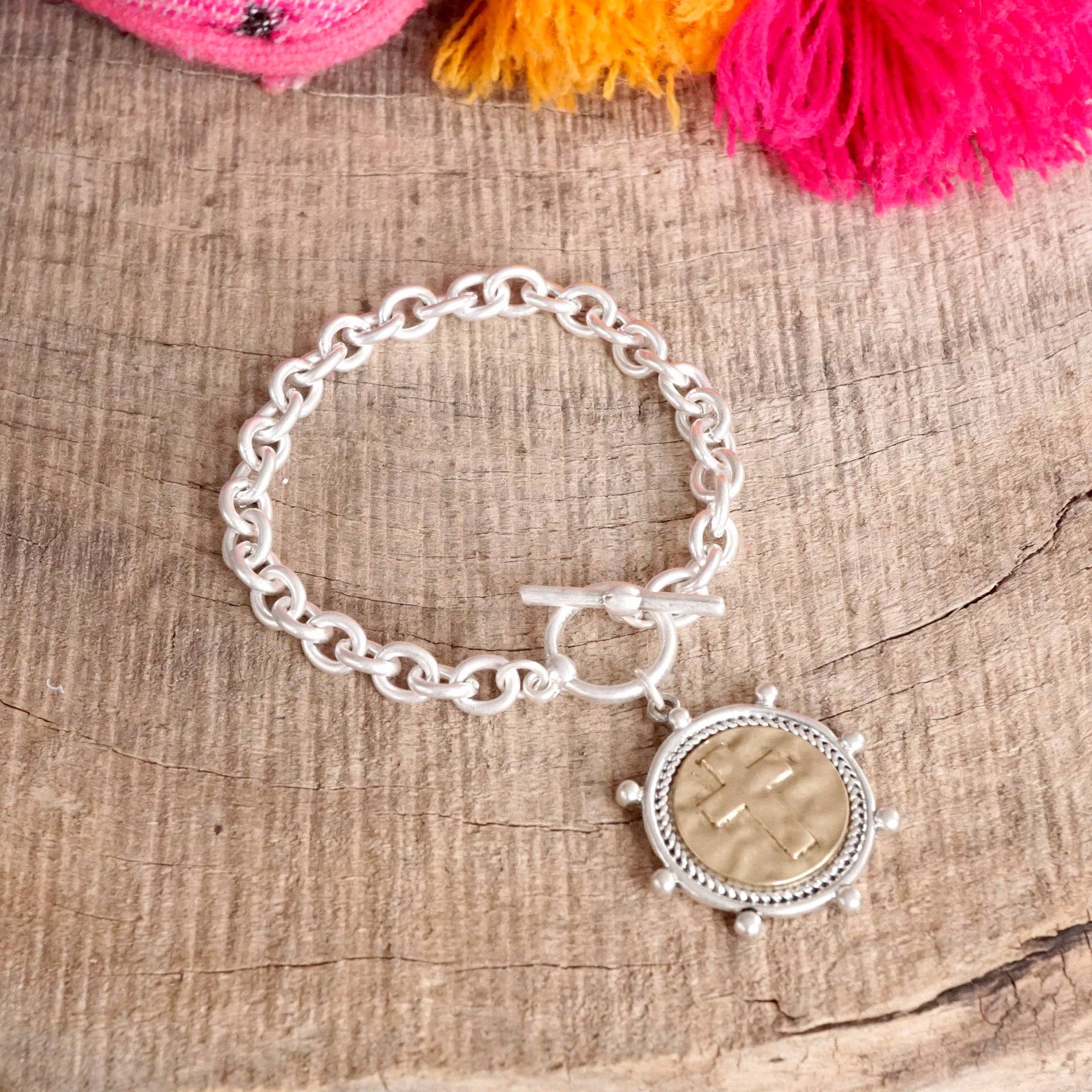 PennyLine inc - Vente Bracelets maillon et chaîne - Bracelet à maillons croisés avec fermoir à bascule ton argent ou or6