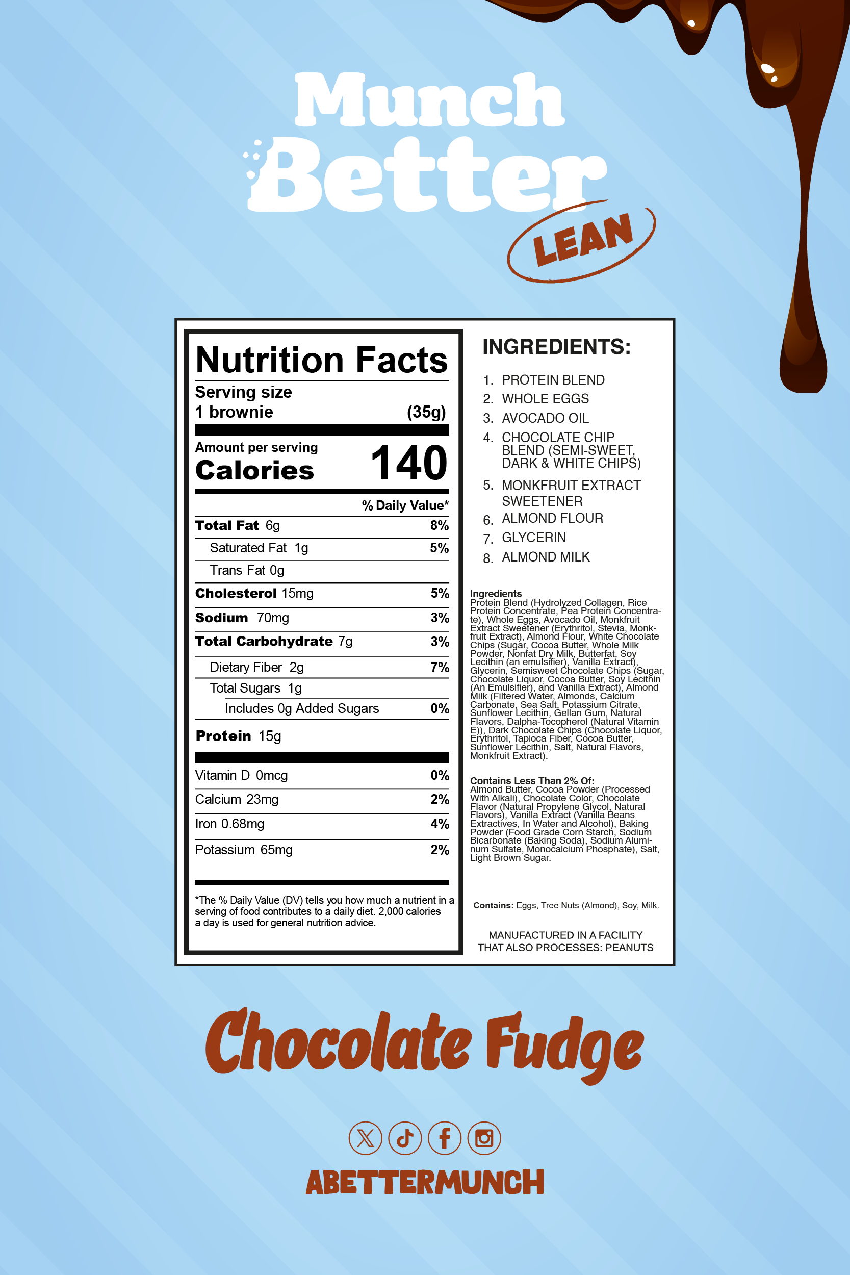 Munch Better - Wholesale Brownie - Chocolate Fudge - Lean4