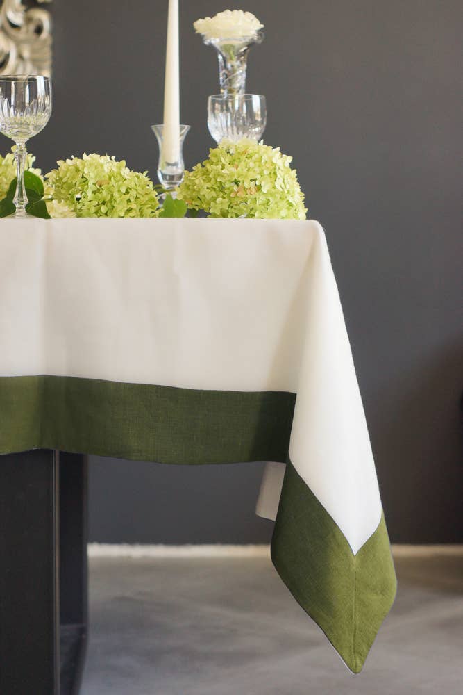 Liem Home - Wholesale Tablecloth - Custom tablecloth with border. Linen tablecloth with edging.0