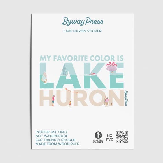 Lake Huron ist meine Lieblingsfarbe Lake Sticker für den Großhandel von Byway Press