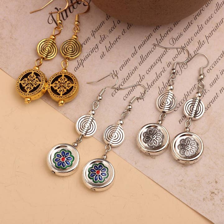 ETHNIC STYLE SIMPLE RETRO ENAMEL EARRINGS_CWAJE3997 for wholesale by ACCITY