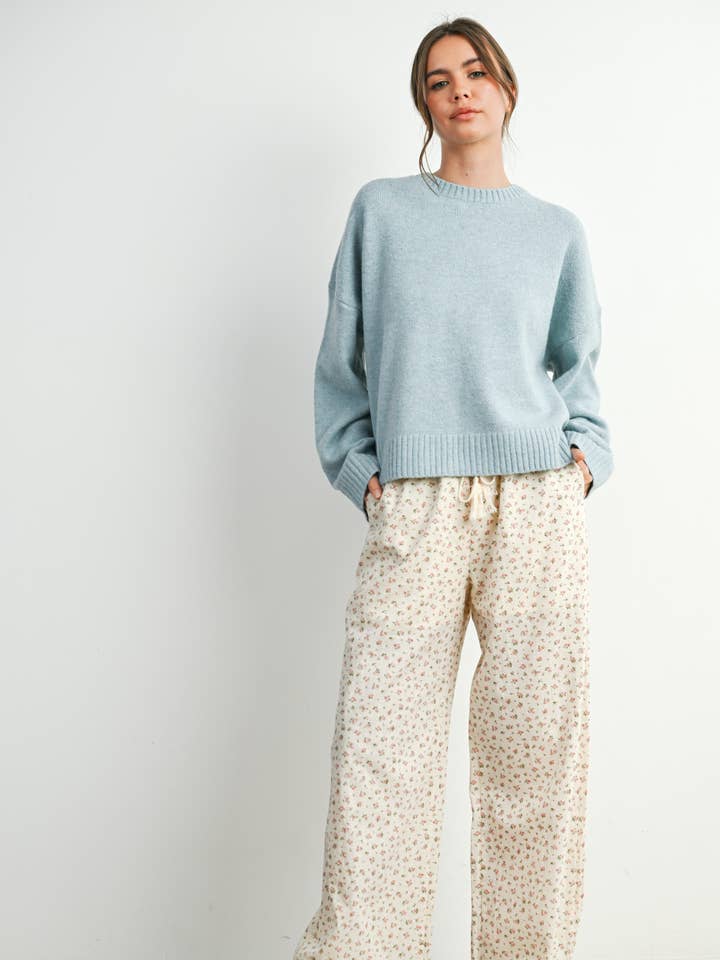 BUTTERMELON - Wholesale Pants - Women's - Floral Print Drawstring Pants - BMP78141