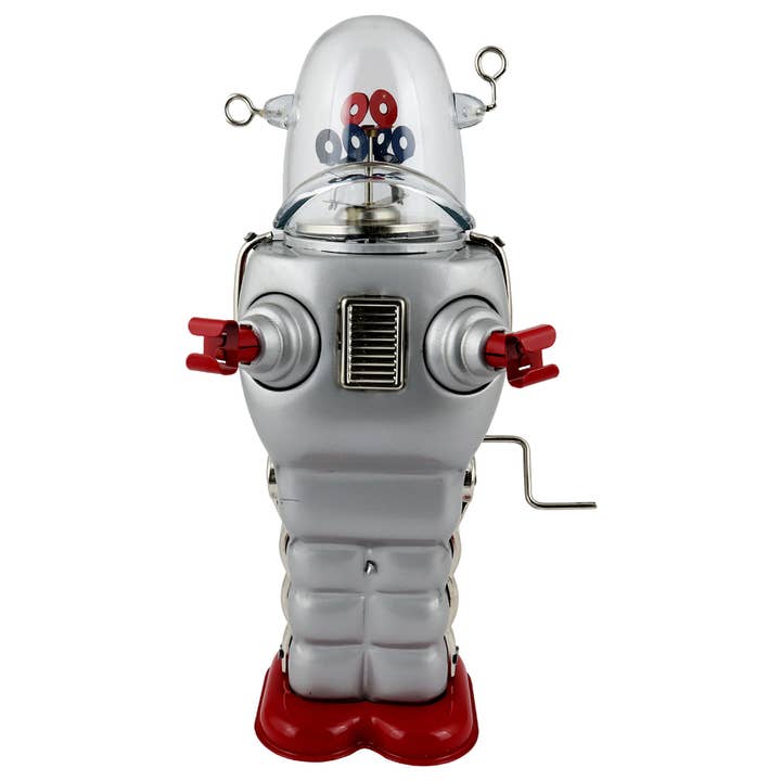 Robot Robot Space Trooper silver tin robot for wholesale by Tribal Trade GmbH