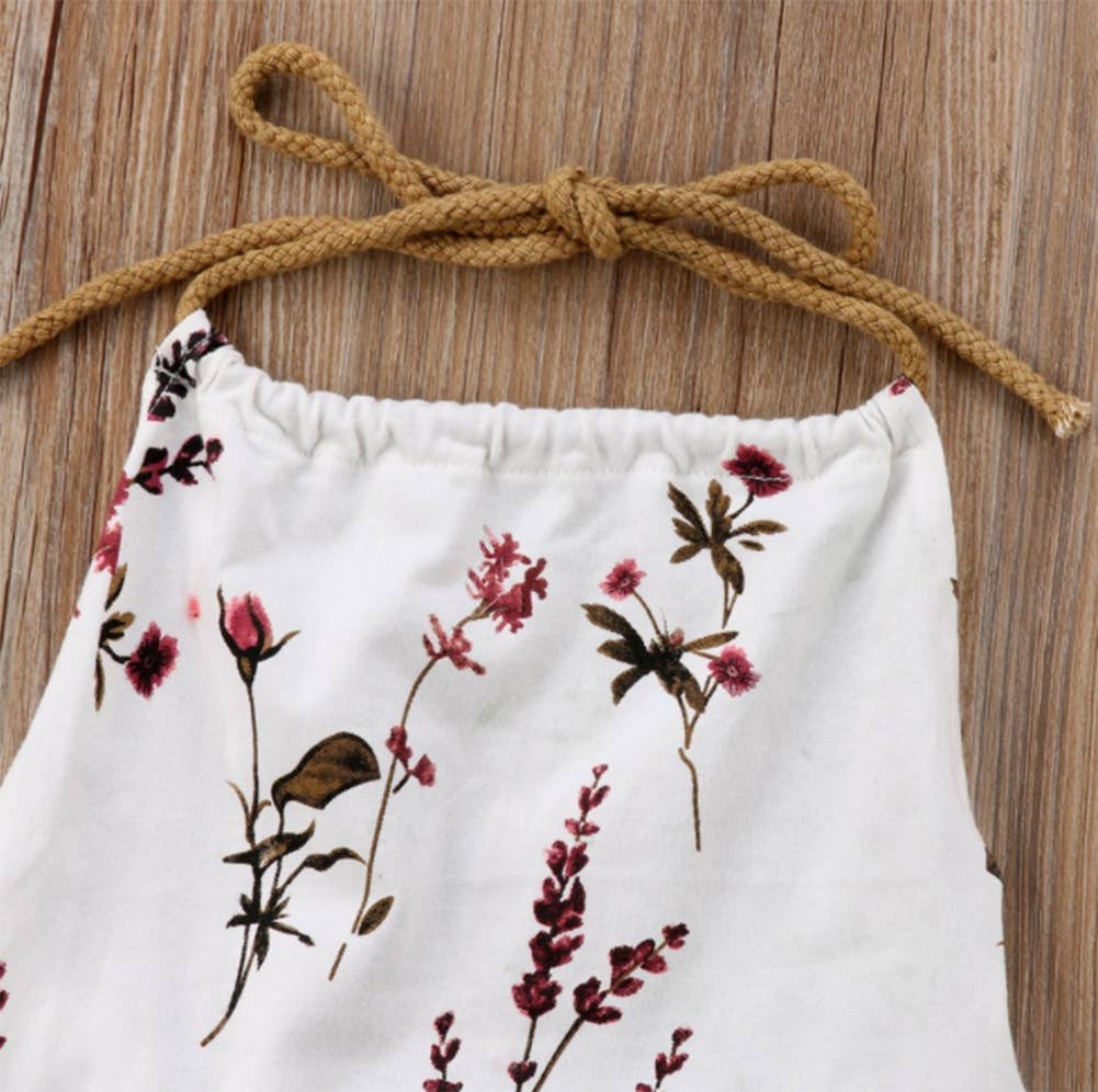 Fennco Styles - Vente Barboteuse – bébé - Combinaison dos nu pour bébé à motif floral et bretelles2