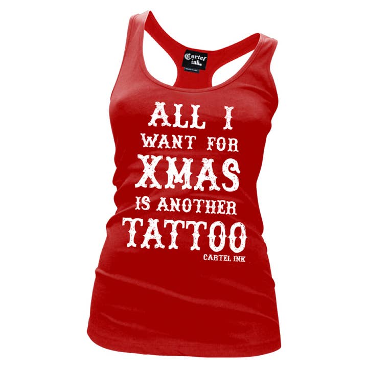 All I Want For Xmas Racer Back Tank til kvinder for engroshandel hos Cartel Ink