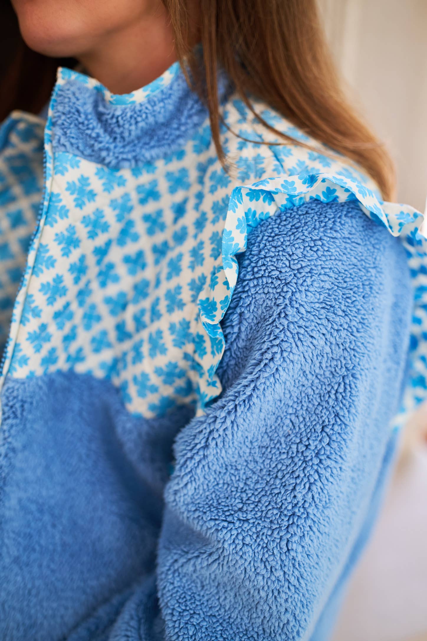 Brooks Avenue - Wholesale Jacket - Women's - Isabella Sherpa Jacket - Blue Clover6