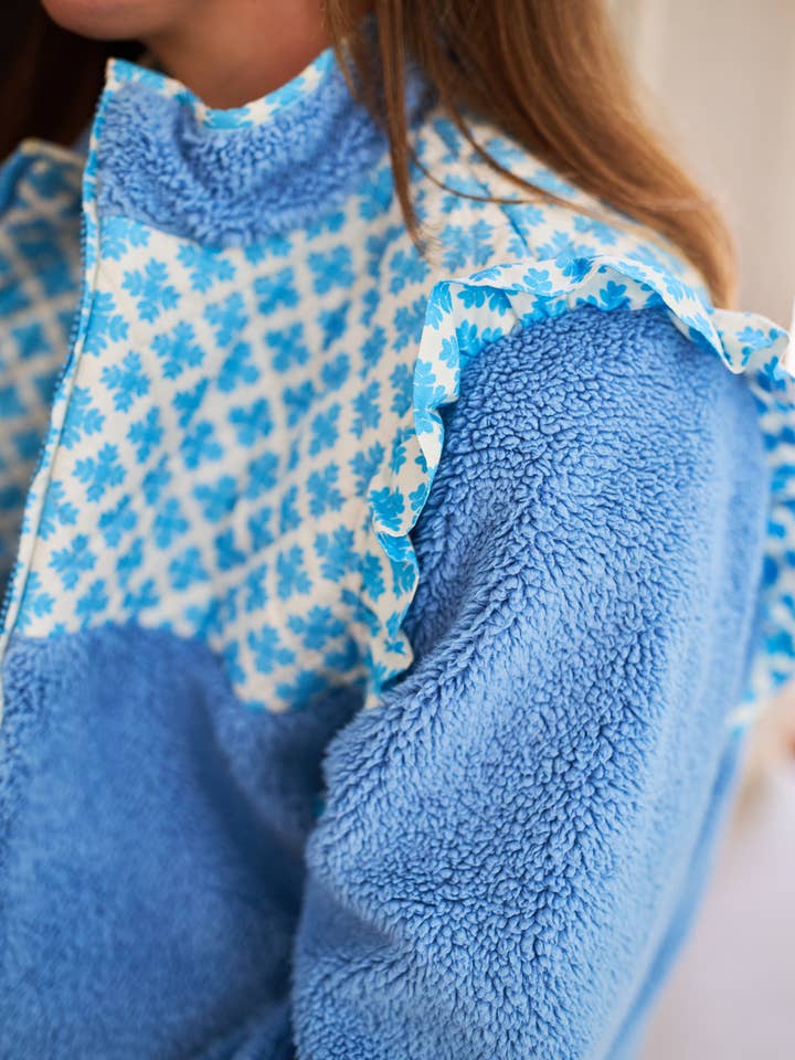 Brooks Avenue - Wholesale Jacket - Women's - Isabella Sherpa Jacket - Blue Clover6