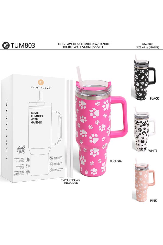 Hana - Vente Gourde/bouteille isotherme - Gobelet à manche Dog Paw 40 oz9