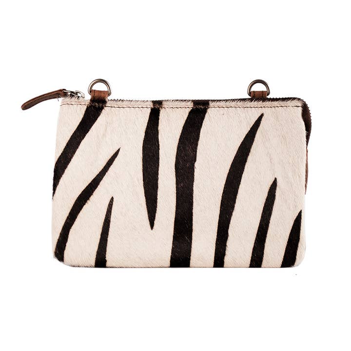 Arrigo - Wholesale Crossbody Bag - Women's - Crossbody Bag - Clutch - Dark Brown Leather & Animal Print