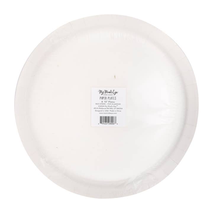 My Mind’s Eye - Wholesale Disposable Plate - LAD1040 - Lady Liberty Red Striped Paper Plate