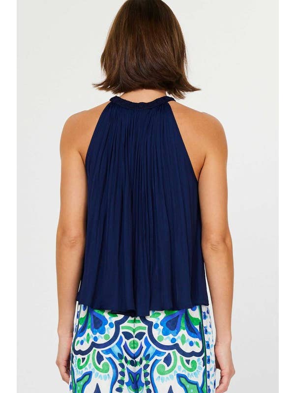 Current Air - Wholesale Blouse - Women's - Crochet Trim Halter Neck Blouse