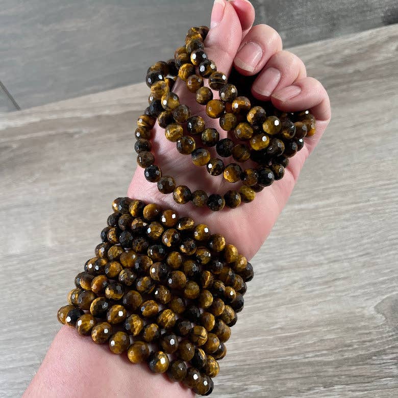 Keystone Crystals - Wholesale Beaded Bracelet - Polyhedral Gemstone Bracelet 8mm  – Assorted Crystals for Retail and Gift Shops7