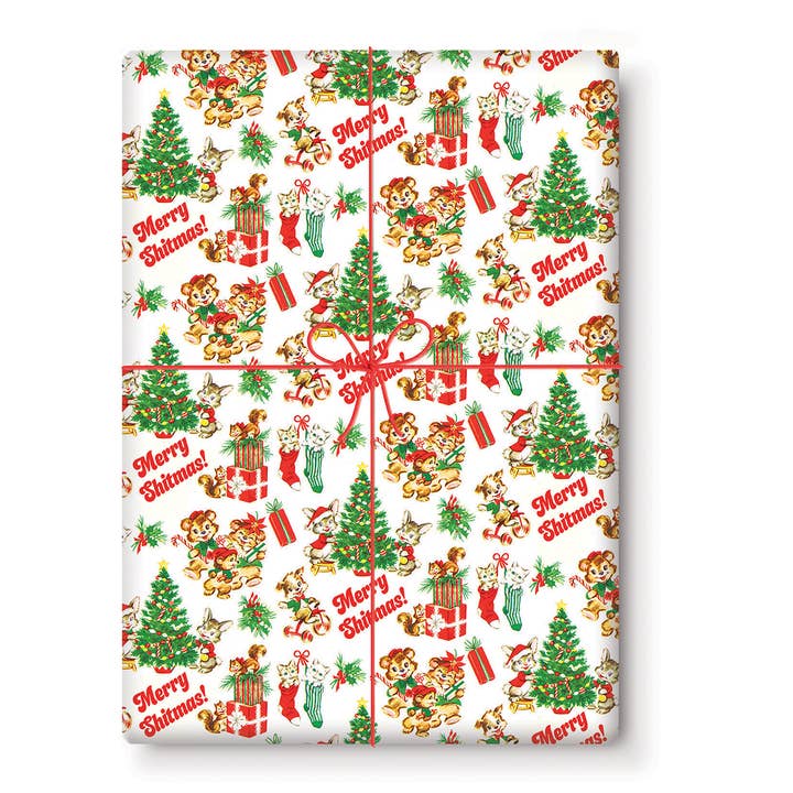 Smitten Kitten - Wholesale Flat Wrap - Merry Shitmas! Gift Wrapping Paper (Single Sheet)