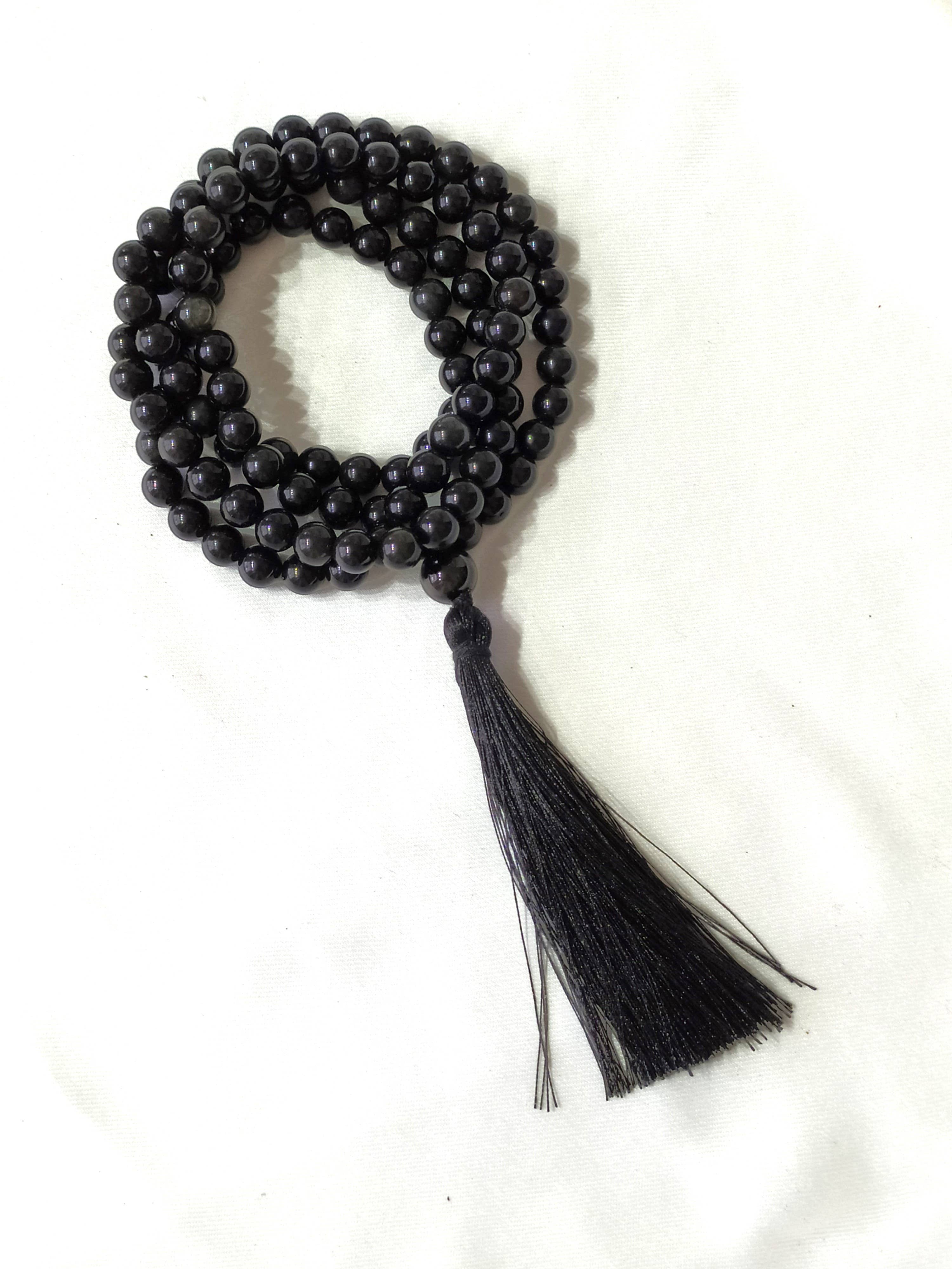 Soothing Crystals - Wholesale Prayer Beads Necklace - Gemstone Mala | Black Obsidian | 108 Prayer Bead | Jap Mala2