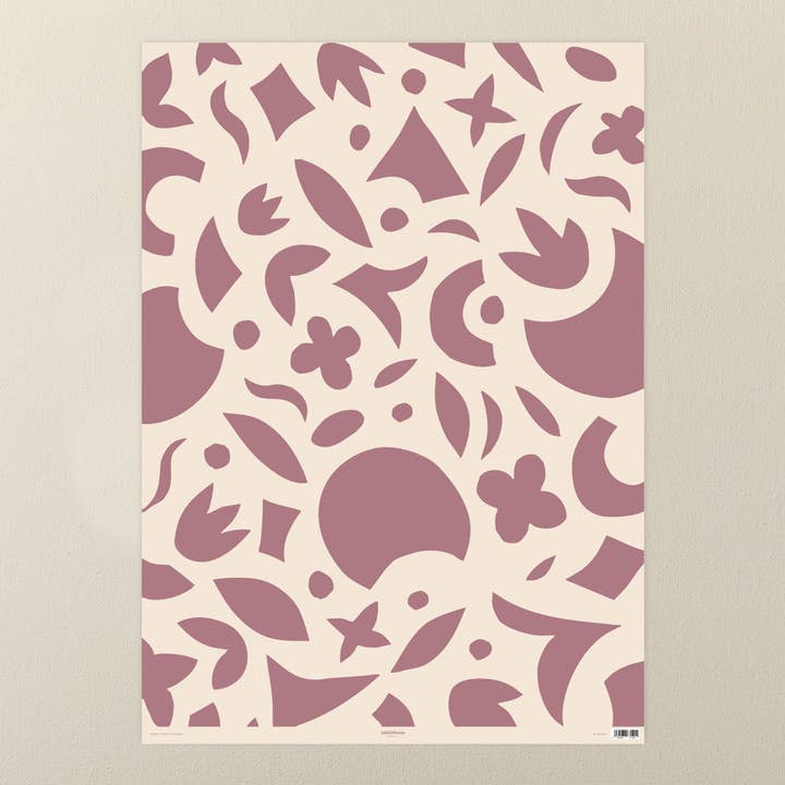 Ink & Bloom – wholesale Flat wrap – Purple Papercuts Single Sided Wrap1