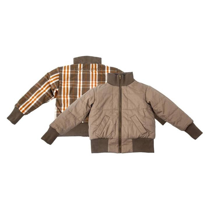 GRECH & CO. – wholesale Bomberjacka – barn – LAGER GCO2137 | Vändbar Bomberjacka - Dimma + Stormrutigt