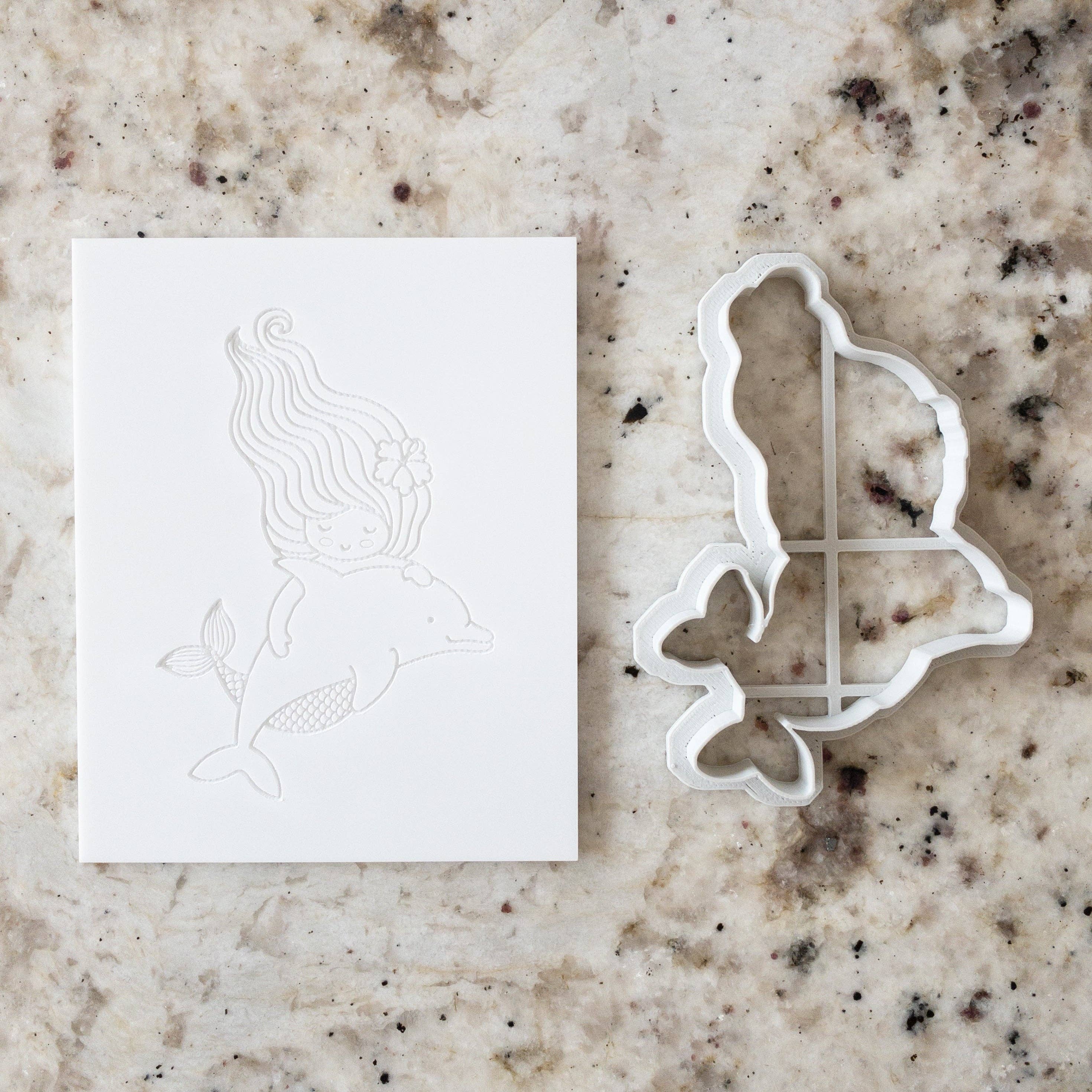 Cut Bake Stamp - Venta al por mayor Cortapastas - Galletas, fondant, con diseño de sirena y delfín1