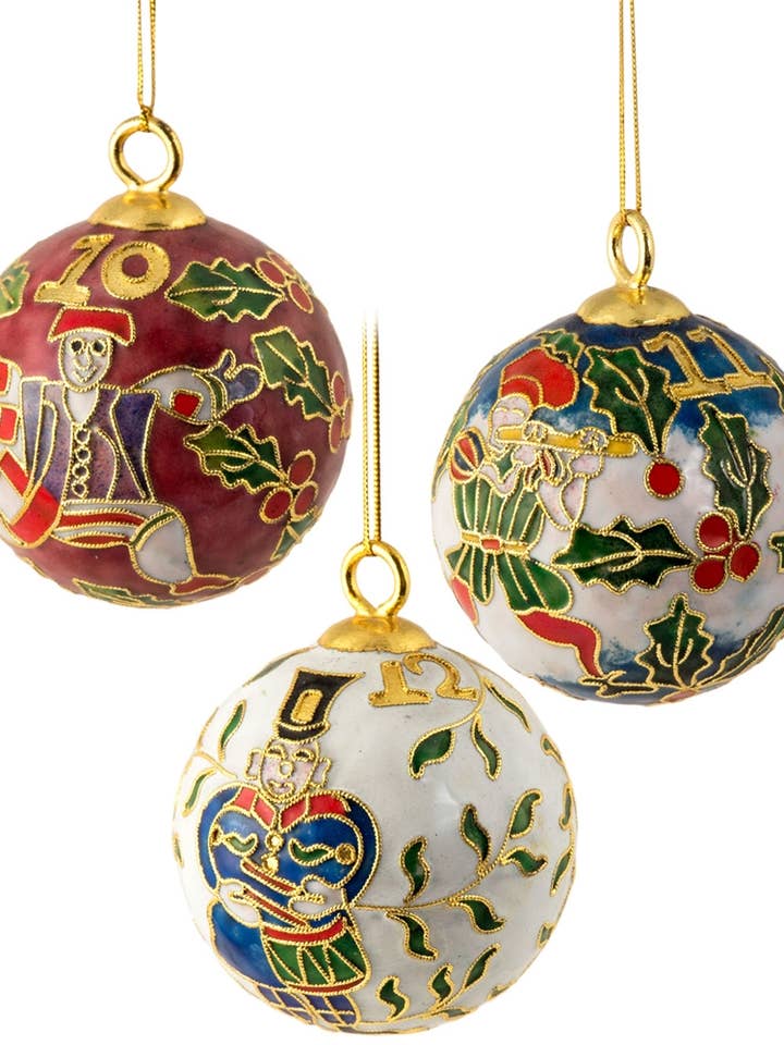 Cloisonné 12 Dagen van Kerstmis Bal Ornament voor wholesale door Value Arts
