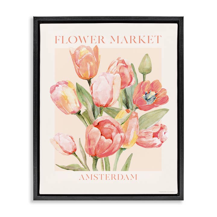 Amsterdam Blomstermarked Flydende Indrammet Kunst for engroshandel hos Stupell Industries