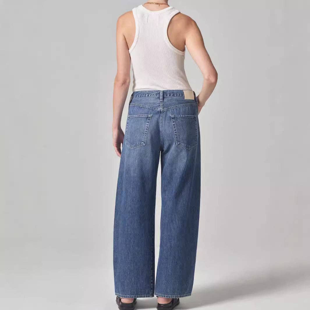 Dipped Shop - Wholesale Jeans - Women's - Distressed Loose Denim Pants Drawstring Jeans DPP30154