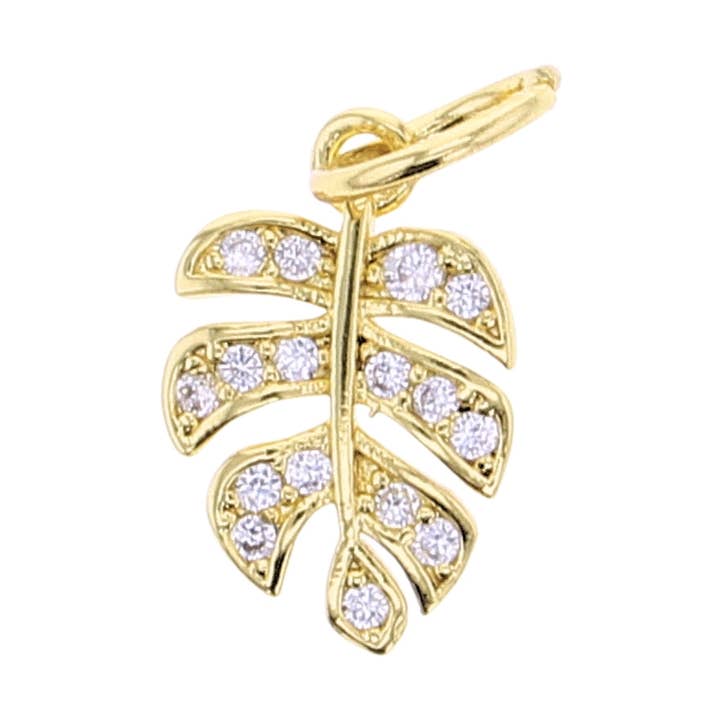 Monstera Leaf Charm for wholesale by Lotus Jewelry Studio