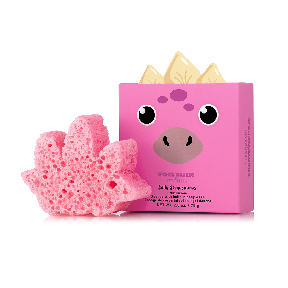 Spongellé | Valentines Day Gifts | Easter Gifts - Wholesale Sponge - Kids & Baby - Sally Stegosaurus Spongeasaurus (New Packaging) | Dinosaurs 1