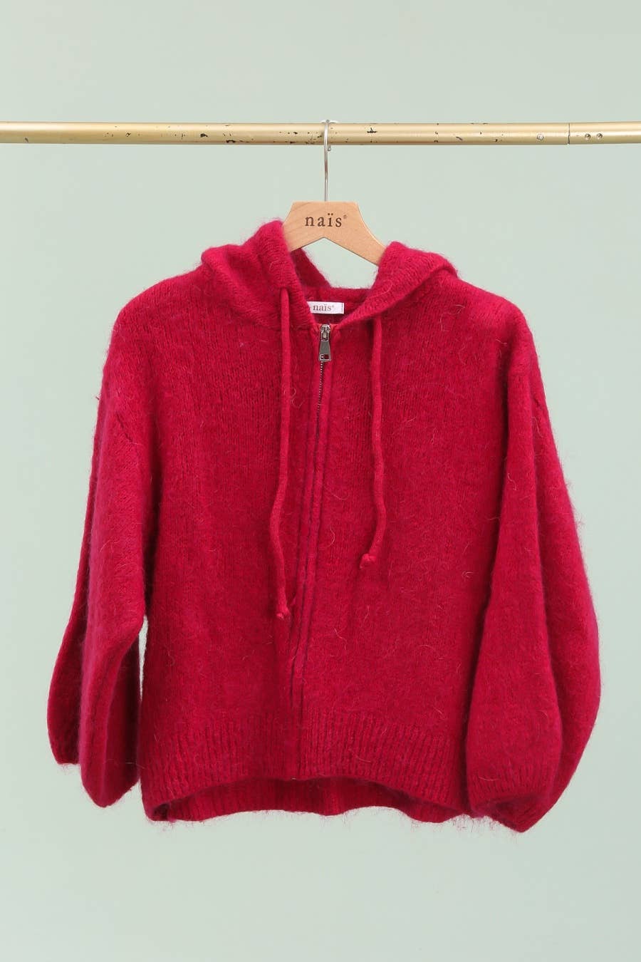 NAÏS PARIS - Vendita all'ingrosso Cardigan - Donna - Cardigan con cappuccio e zip in mohair e lana5