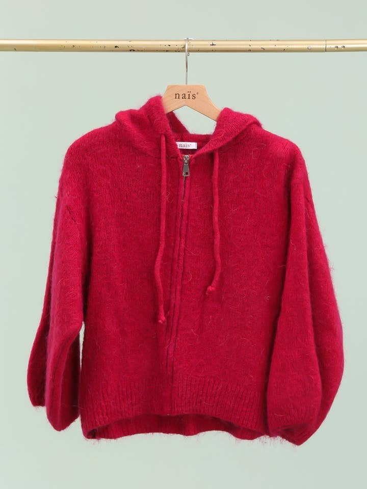 NAÏS PARIS - Wholesale Cardigan - Women's - Zip-up cardigan with hood in mohair and wool8