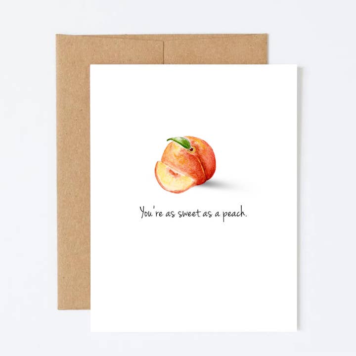 Carte de vœux : Tu es douce comme une pêche pour la vente par Inkwell & Poppy