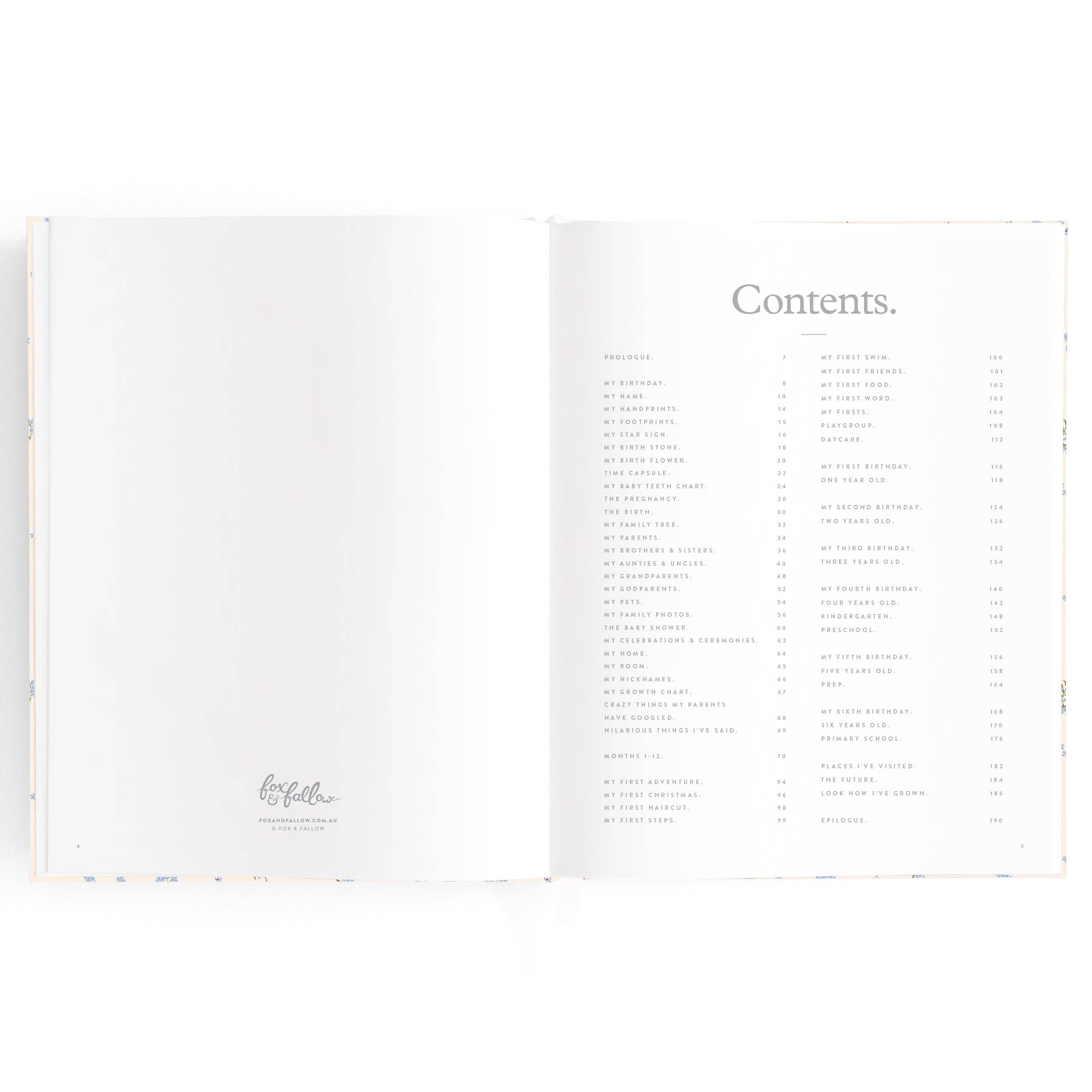 Fox & Fallow – wholesale Memory book – Child & baby – Baby Book Bellflower3