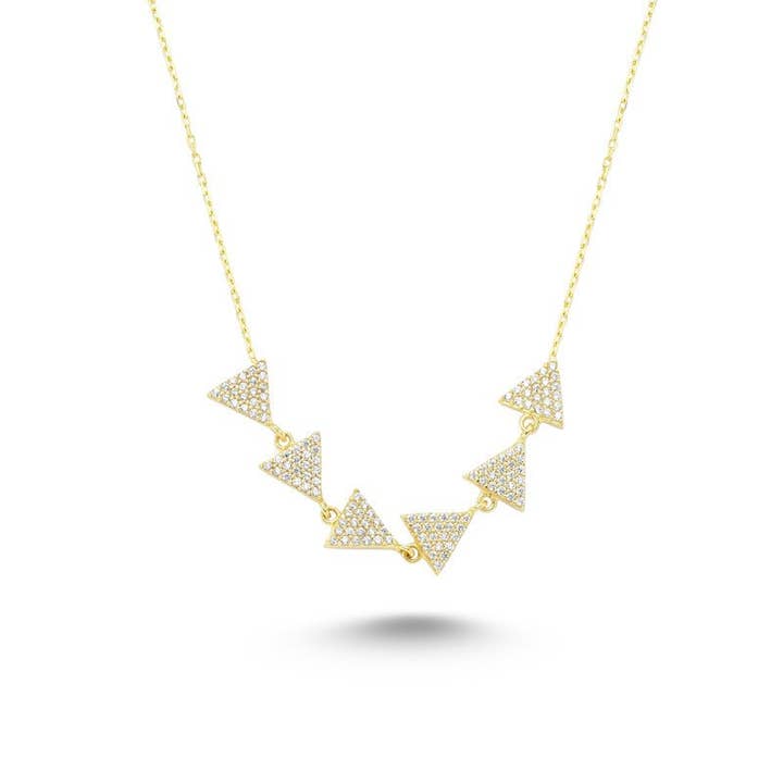 Delicado collar con forma de punta de flecha de cristal blanco en plata para venta al por mayor de Amorium