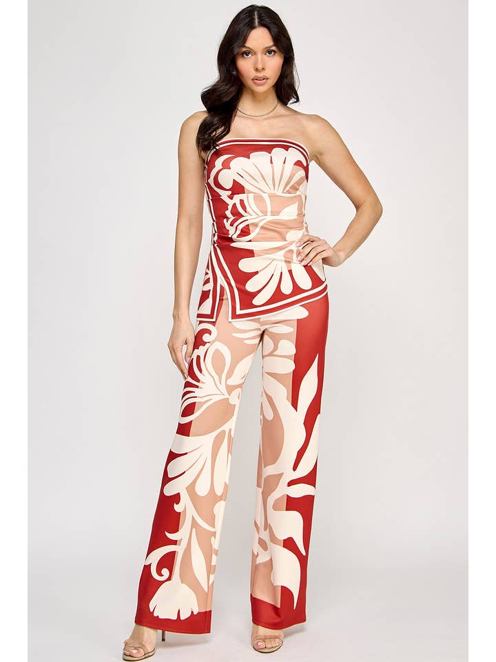 Her Bottari - Wholesale Top & Pant Set (NOT Loungewear) - Women's - BT6183-SET_Elastic Strapless Tube Top & Pants Set7