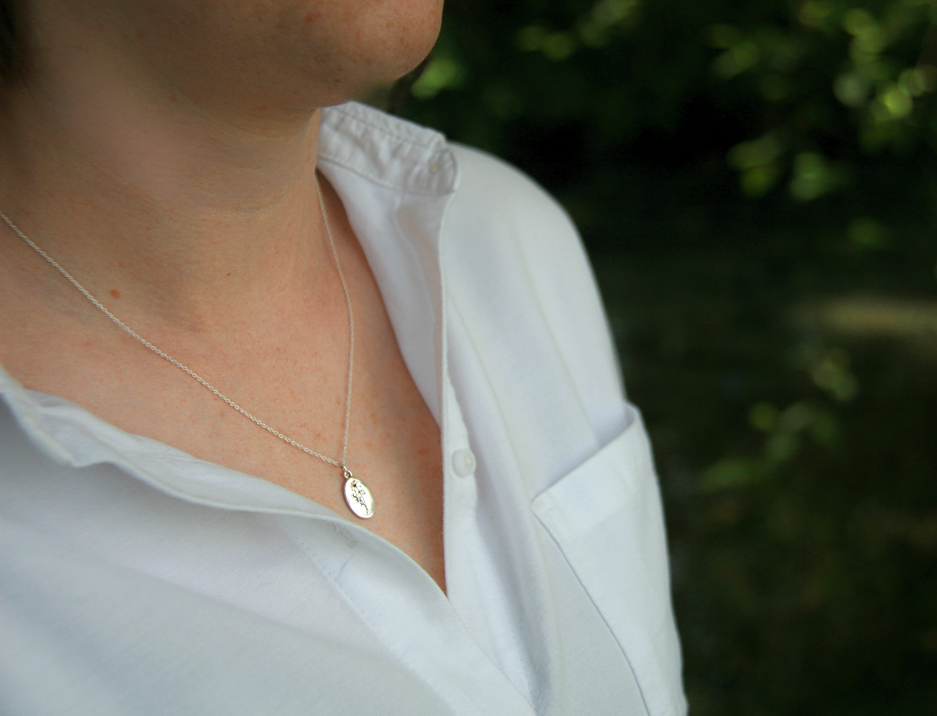 Heart and Lotus Sterling Silver Jewelry - Vente Colliers à pendentif - Collier Fleur de Naissance de Février en Violet + Argent Sterling2