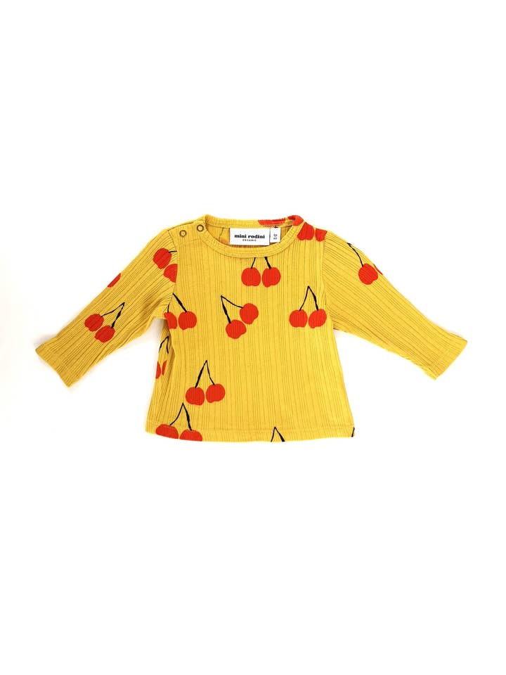 Mini Rodini kirsebær T-shirt - brugt - 1 til 3 måneder for engroshandel hos Mademoiselle Bébé