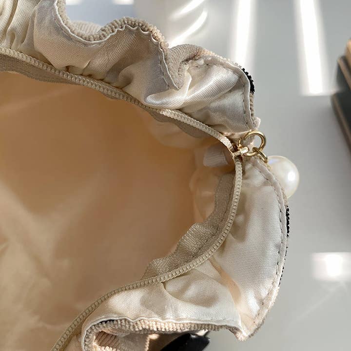 Dipped Shop - Wholesale Makeup/Cosmetic Bag - Corduroy Cherry Bow Cosmetic Bag DPCB42