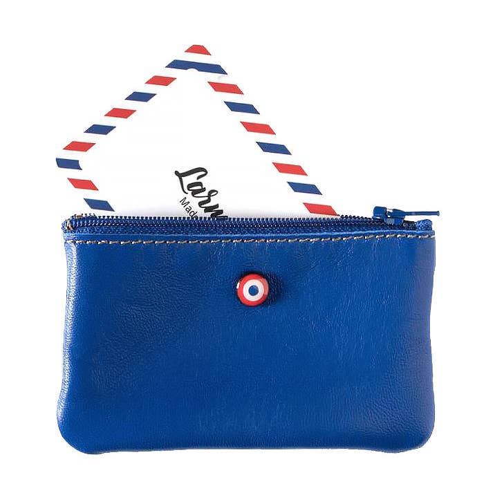 EMILE Indigo Sea Geldbörse aus Upcycling-Leder für den Großhandel von Larmorie Officiel