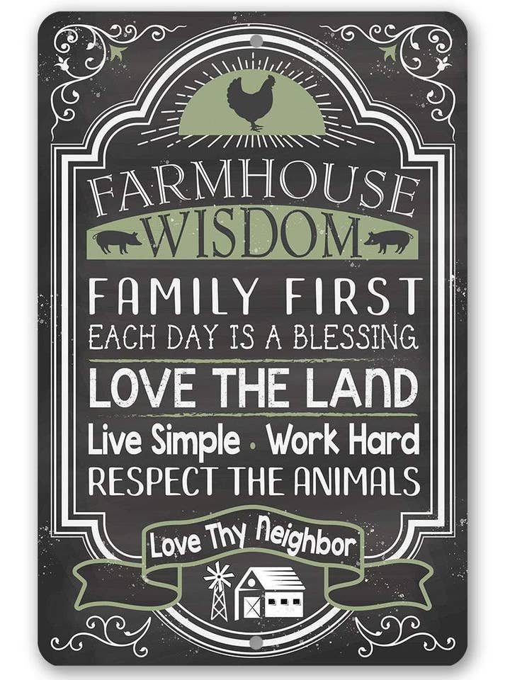Farmhouse Sign | Farmhouse Wisdom for wholesale by Lone Star Art Metal Signs