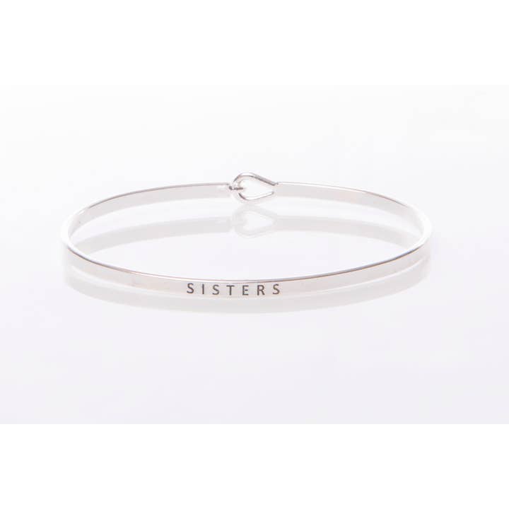 "Sisters" Message Cuff Bracelet for wholesale by Peaceful Village Inc.