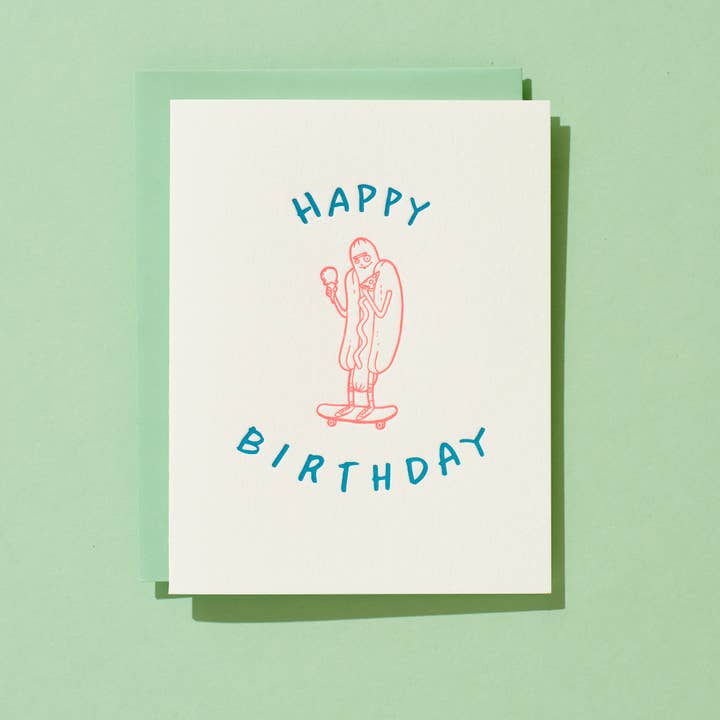 Shorthand Press - Wholesale Birthday Card - Hot Dog Birthday - Letterpress Greeting Card1