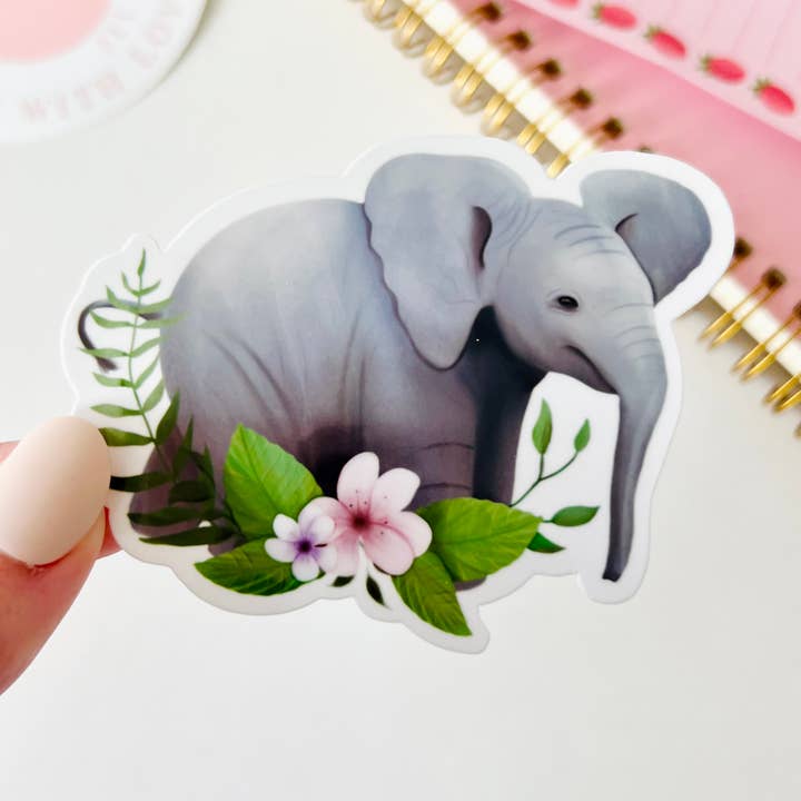 Elephant Vinyl Sticker for wholesale by Tabs Art Shop