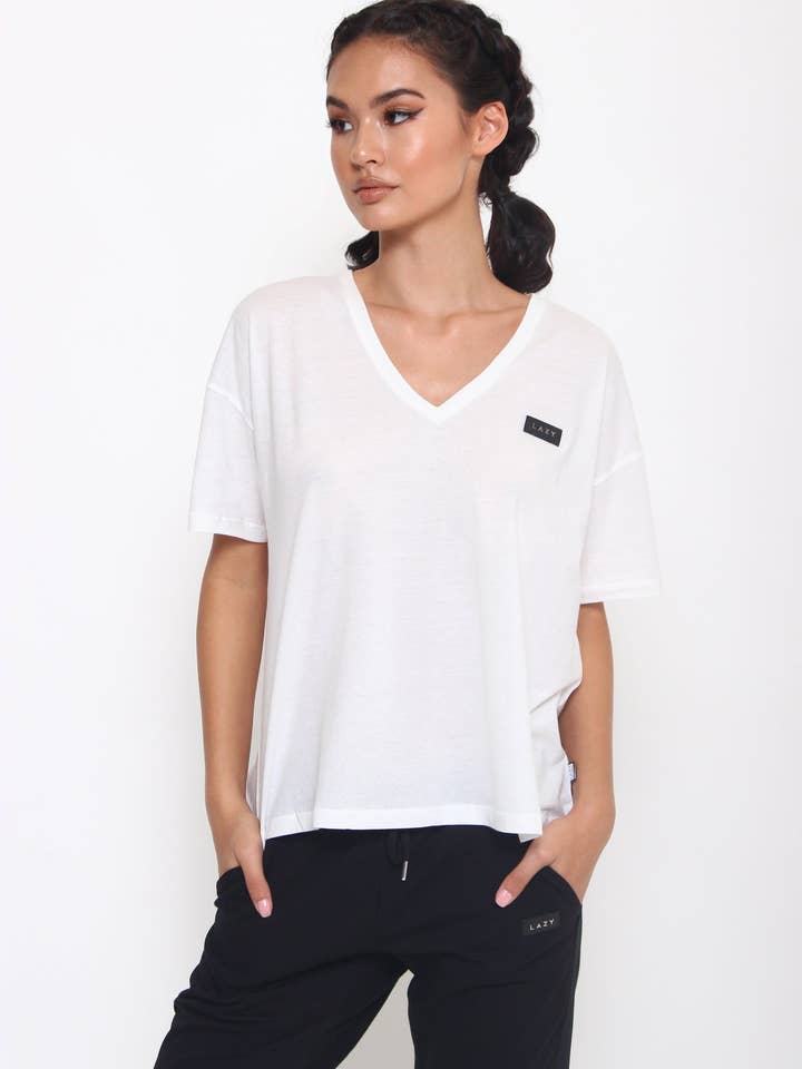 LAZY 1.0 T-Shirt Weiß für den Großhandel von Christina Dienst