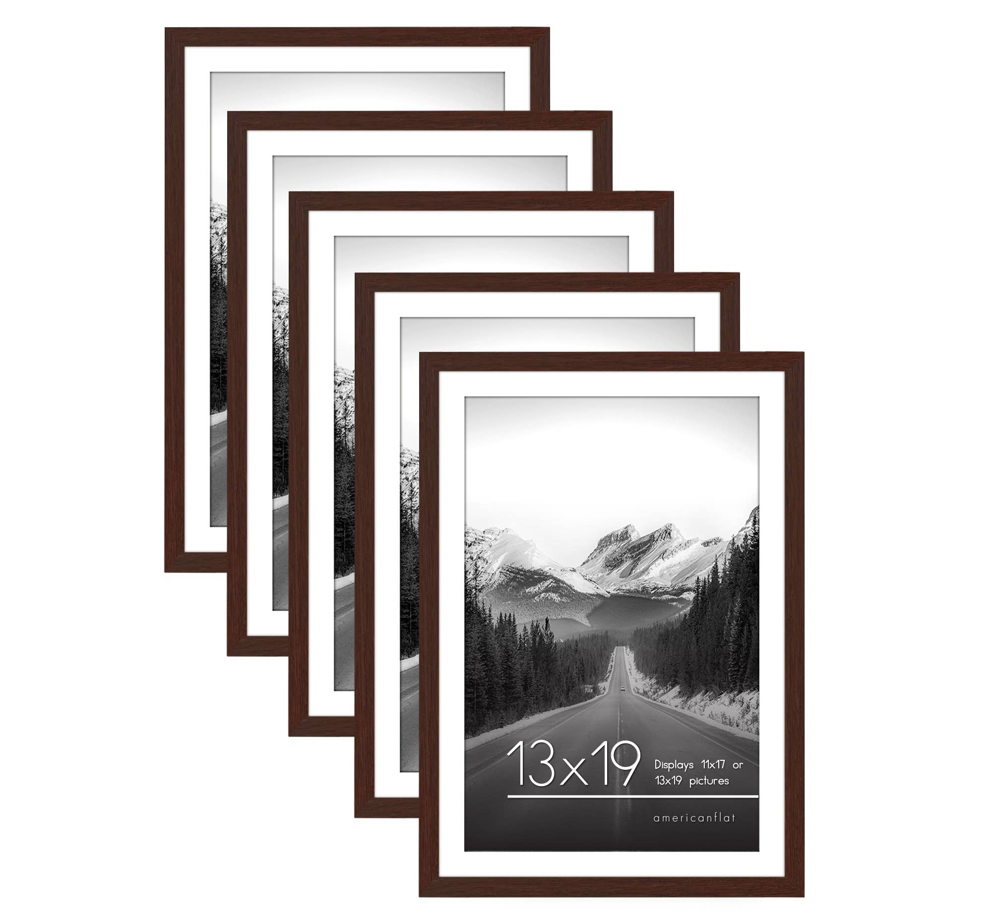 Americanflat - Wholesale Picture Frame - Americanflat Picture Frame with Mat Slim Molding (5 Pack)92