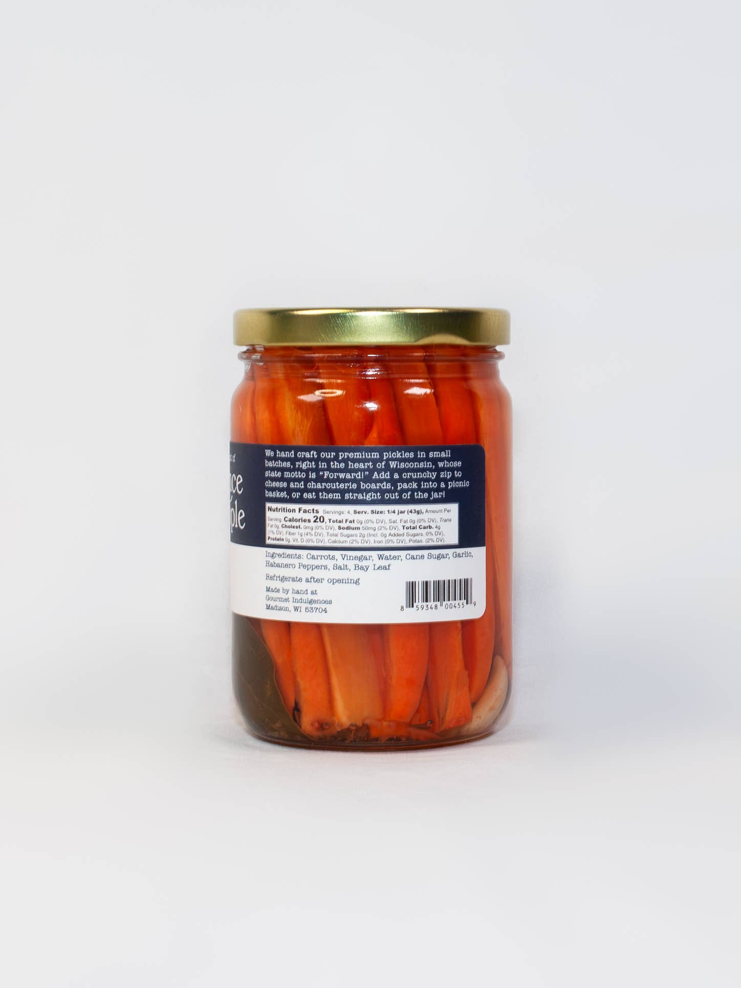 Gourmet Indulgences, LLC (dba Quince & Apple Company) - Wholesale Pickled Vegetables - Pickled Carrots & Habanero - Case of 12 - 12 oz Jars  1
