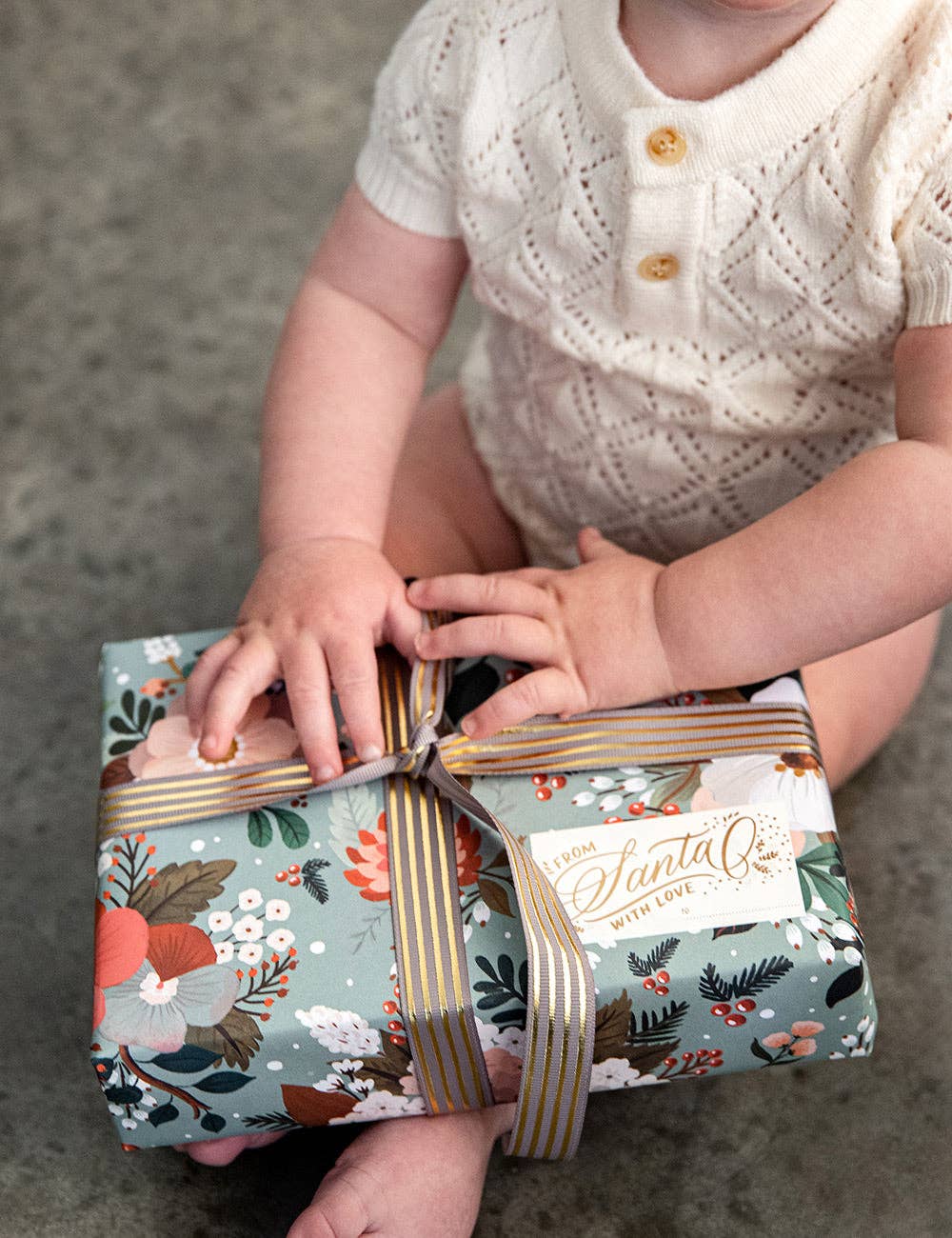 Bespoke Letterpress - Wholesale Flat Wrap - Christmas Ornaments / Floral Fields 6pk Gift Wrap2