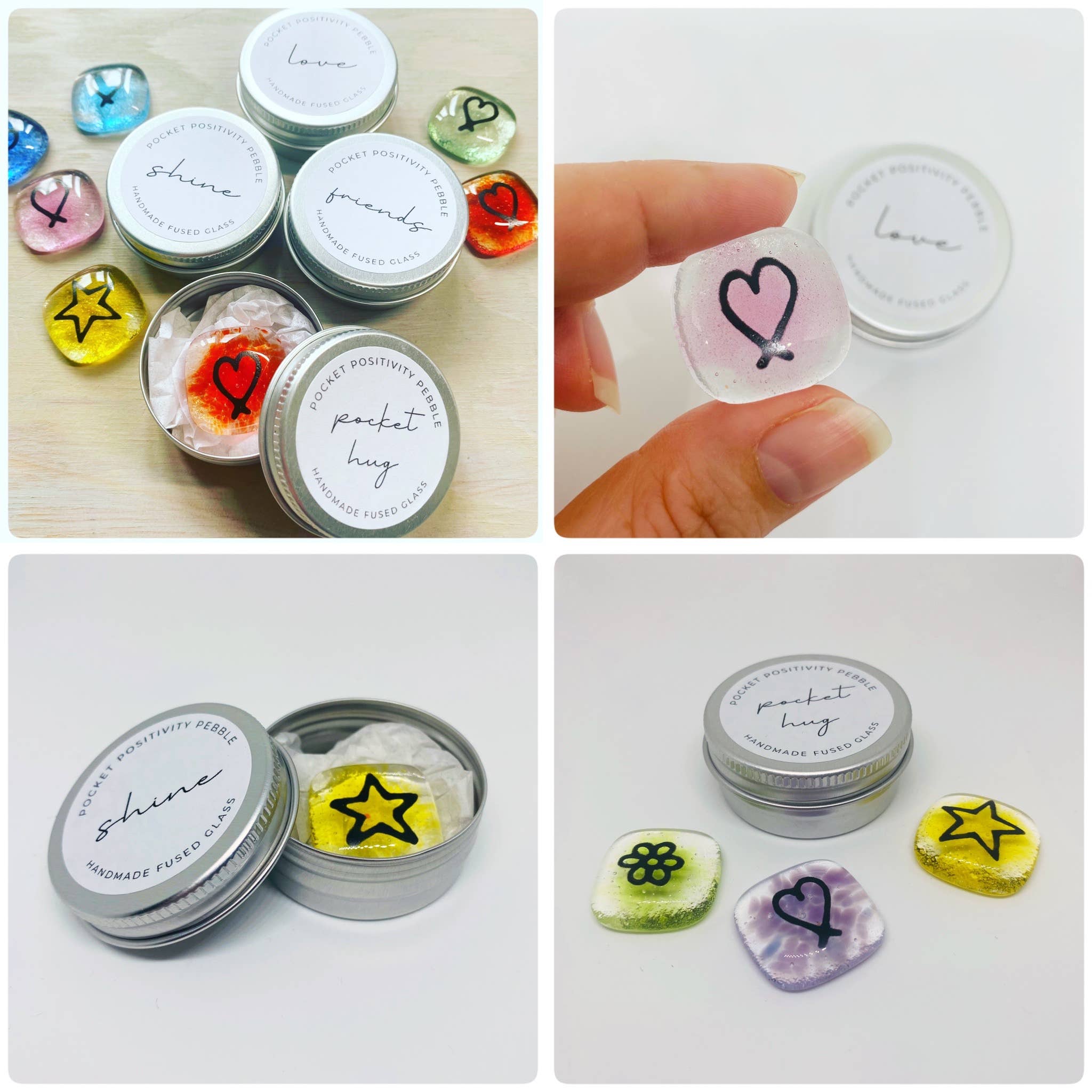 Salvia Glass - Wholesale Keepsake Coin/Token - Glass Pocket Hug mini tin7