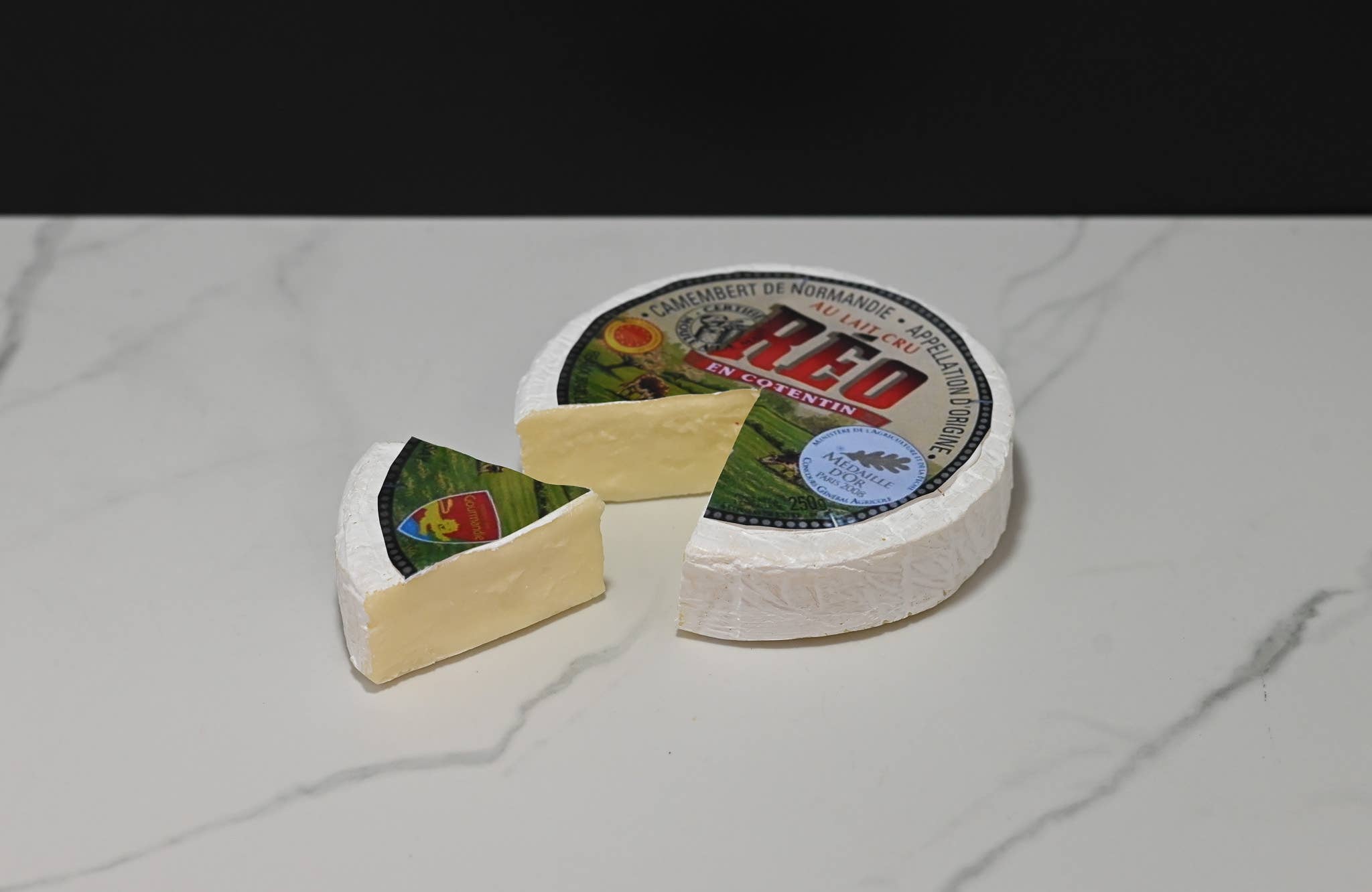 Just Dough It! Fake Foods – wholesale Decorative tabletop object – Fake Camembert Cheese Round with Wedge1