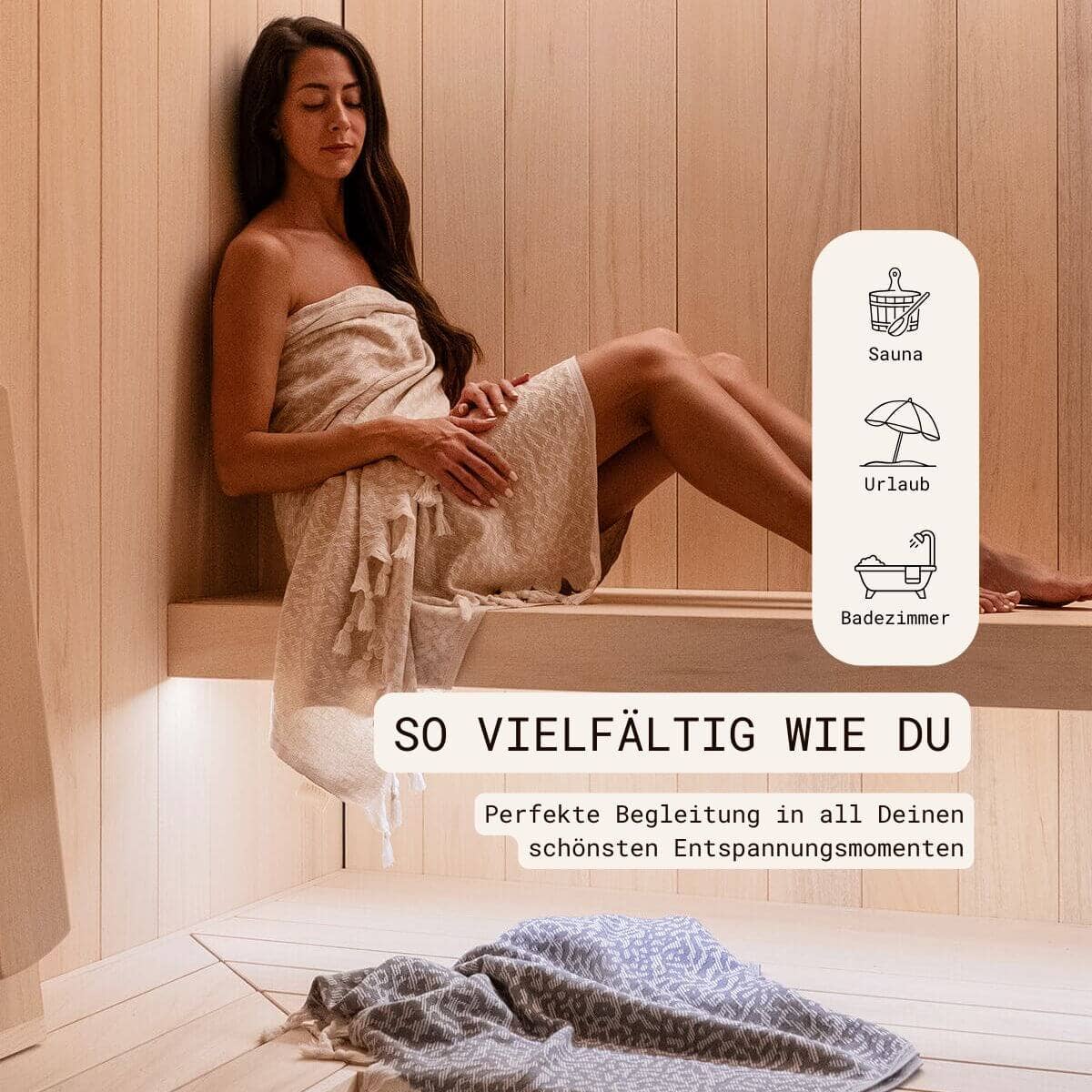 VAYVA - Vente Serviette de plage - Serviette en coton | Serviette de plage | Serviette de hammam Mykonos6