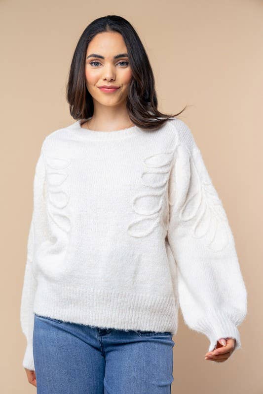 White Birch - Wholesale Knit Sweater - Women's - T10635 Long Sleeve Solid Knit Sweater7